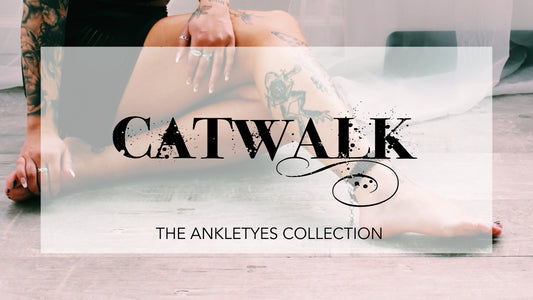 Black Bow Anklet on Model