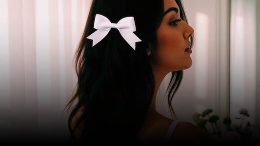 white hair bow