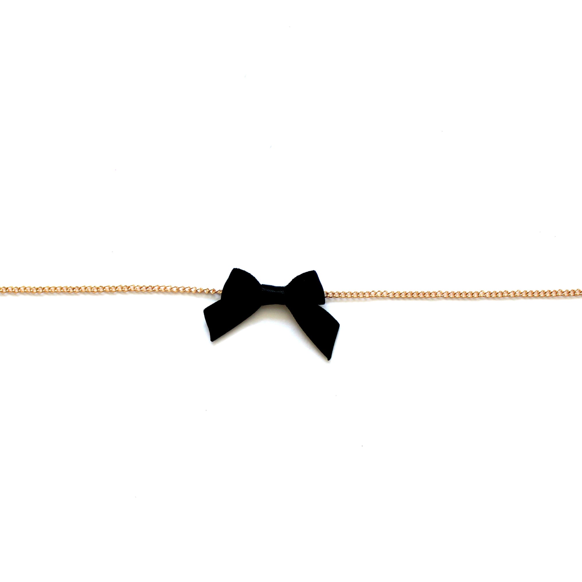Honey Black Bow with Gold Chain Belt