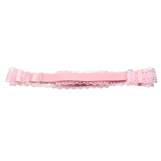 Back View of Siren Pink Lace Bow Belt