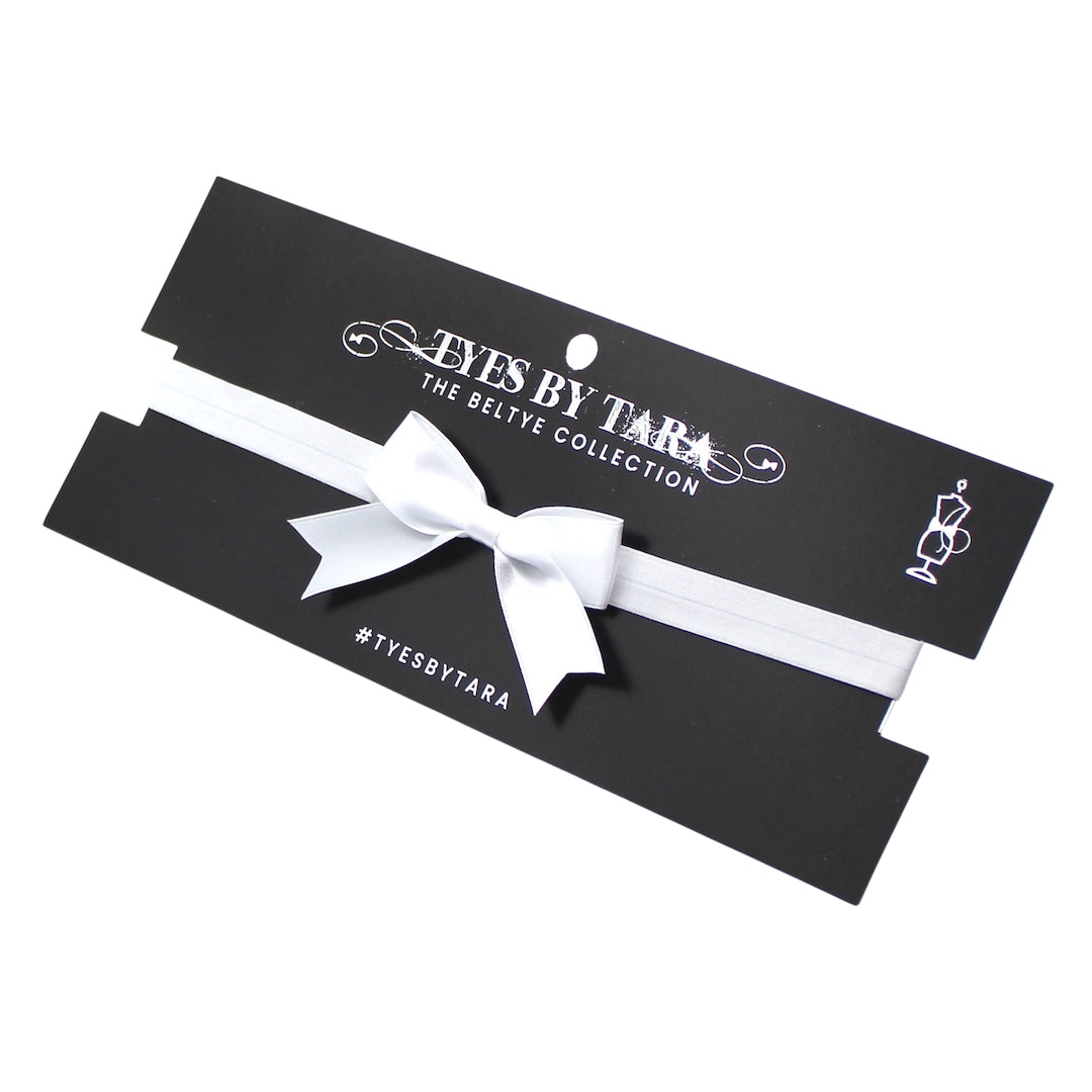 White Bow Belt on Black Tyes by Tara card