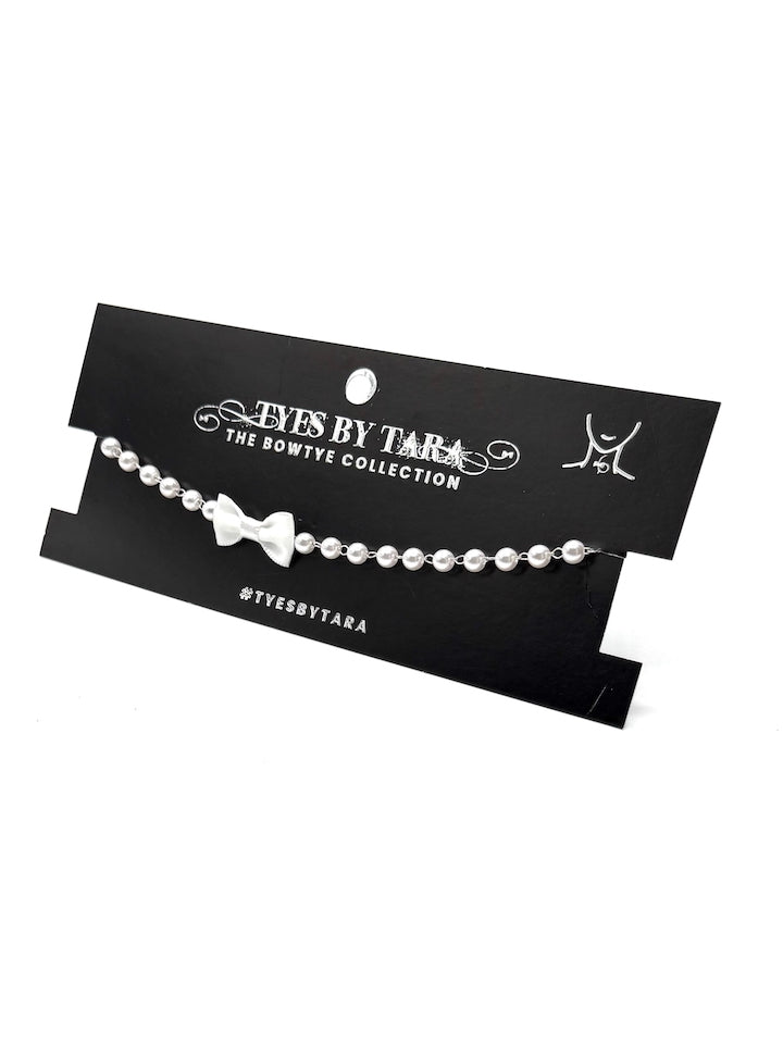 Pearl Necklace White Bow