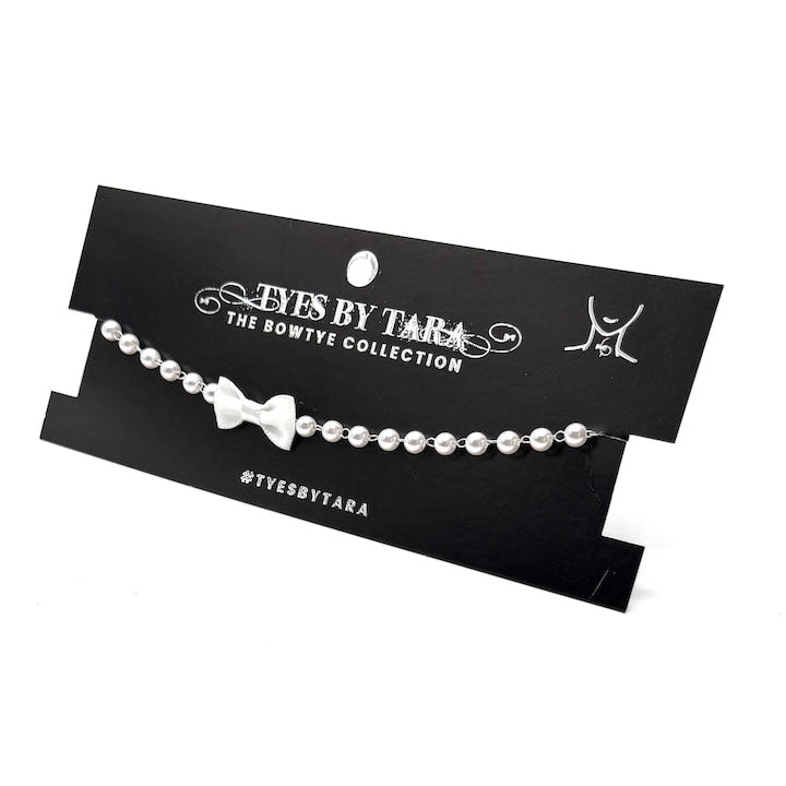 Pearl Necklace White Bow