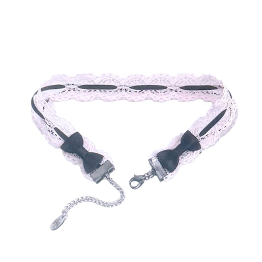 Back View Chantilly Pink Lace Choker