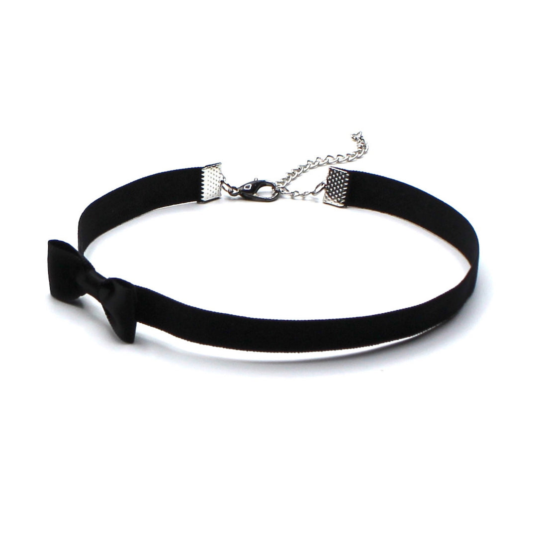 Black Bow Elastic Choker