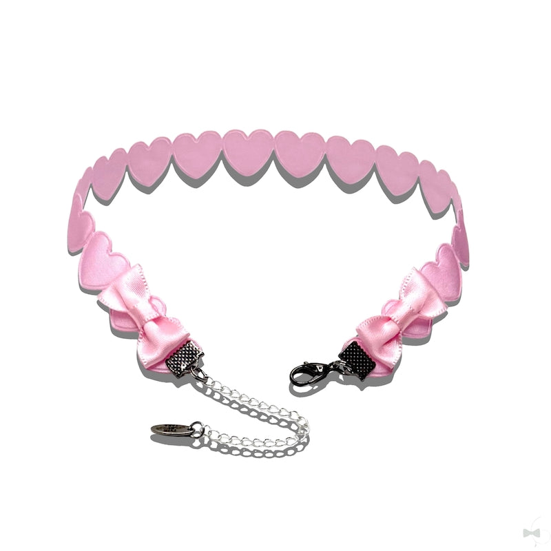 sweetheart heart pink choker