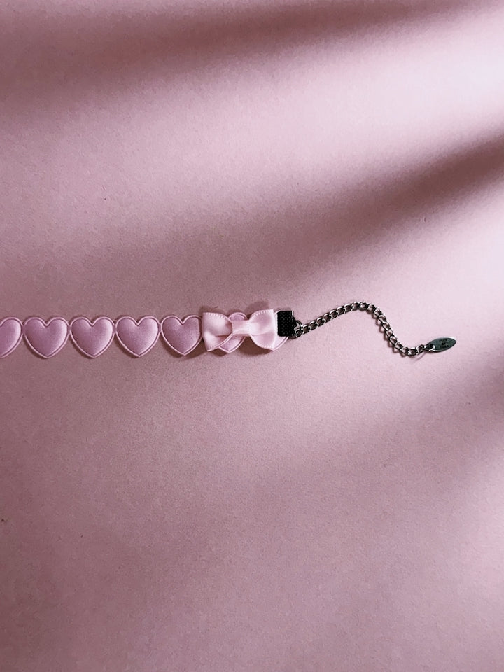 Extender View of Pink Heart Choker