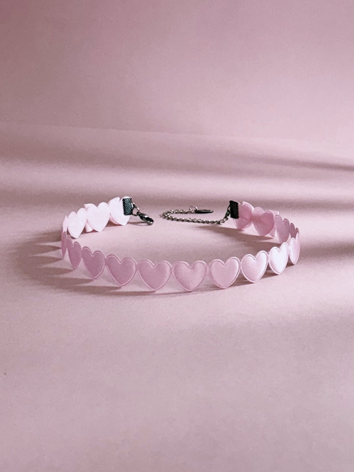 Pink Heart Choker