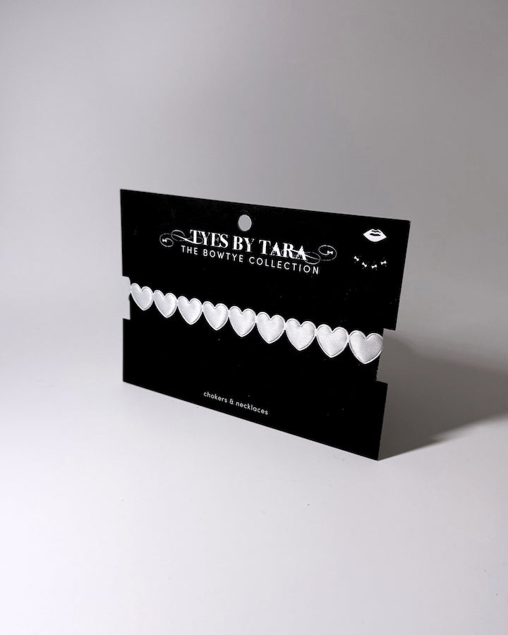 White Heart Choker on Black Card