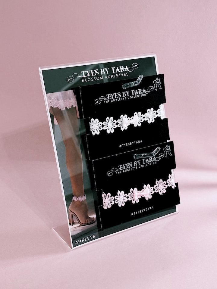 Blossom Ankletye Display Pack on Pink Background