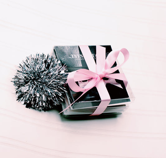 Gift with Silver Sparkly Puff