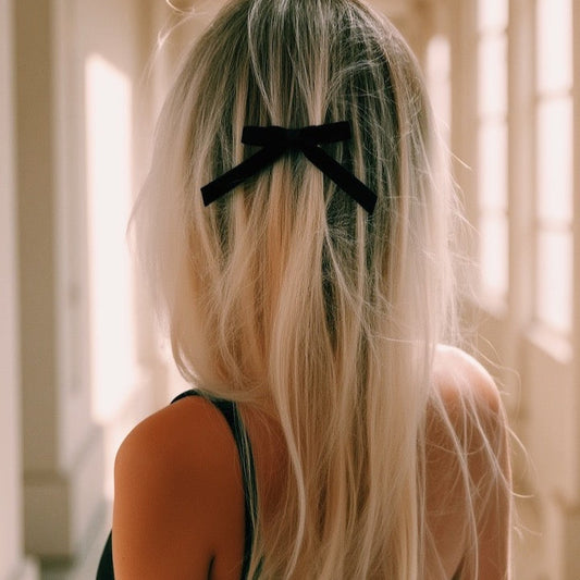 Marie Antoinette Velvet Black Bow Hair
