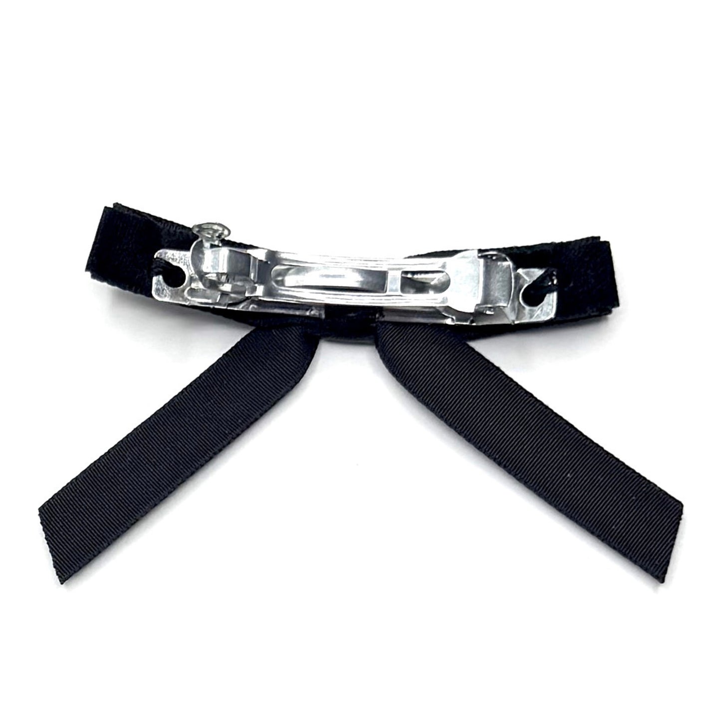 Back View of Black Velvet Hair Bow