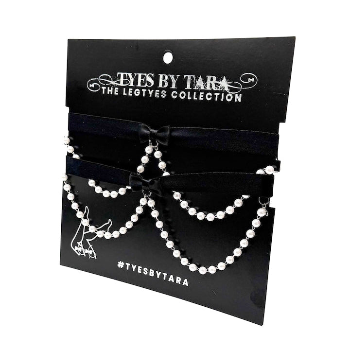 Pearl Leg Garters on Black Card