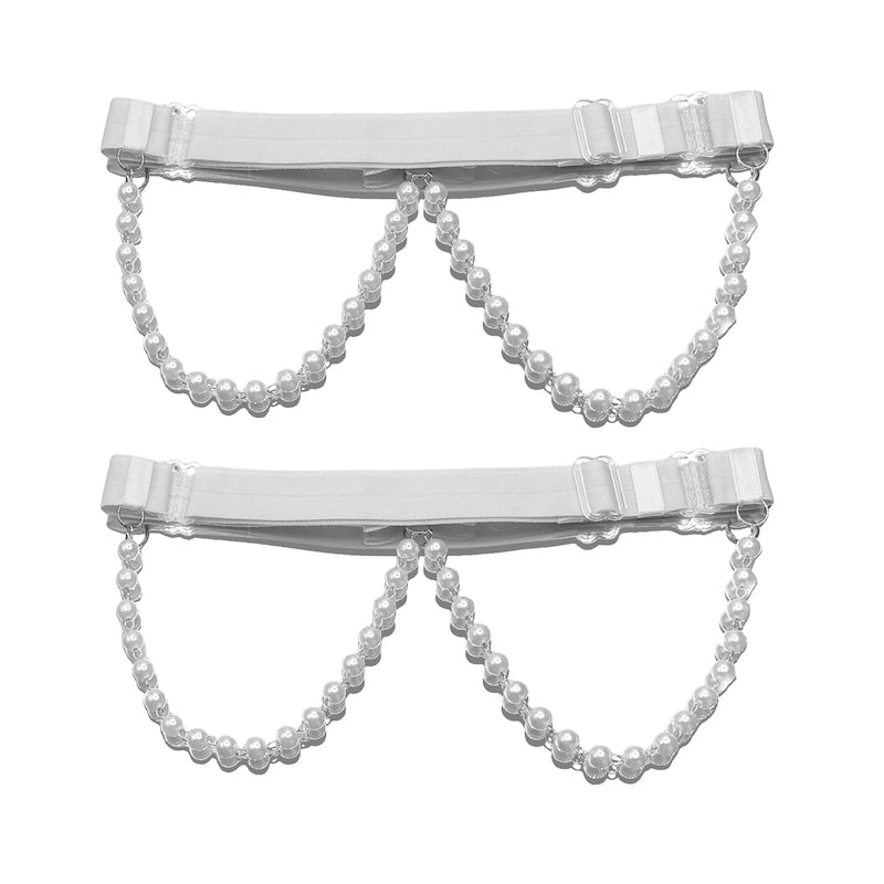 Back View of White Pearl Garters