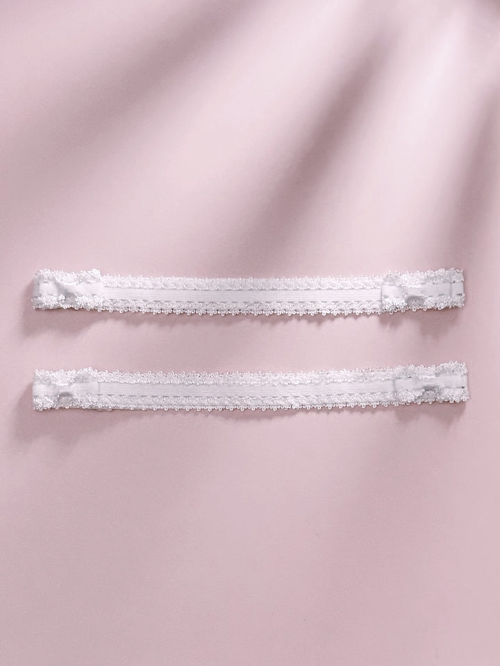 Lady White Bow Leg Garters