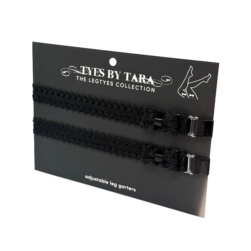 Packaging View Lady Black Bow Leg Garters