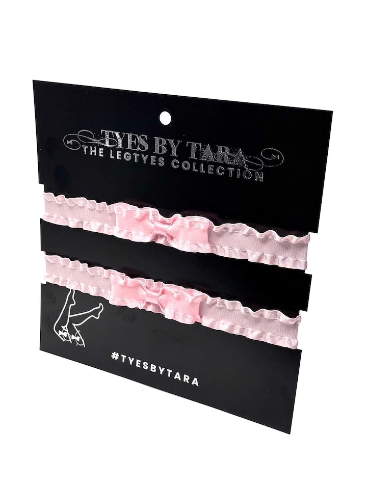 Maiden Pink Leg Garters on Black Card