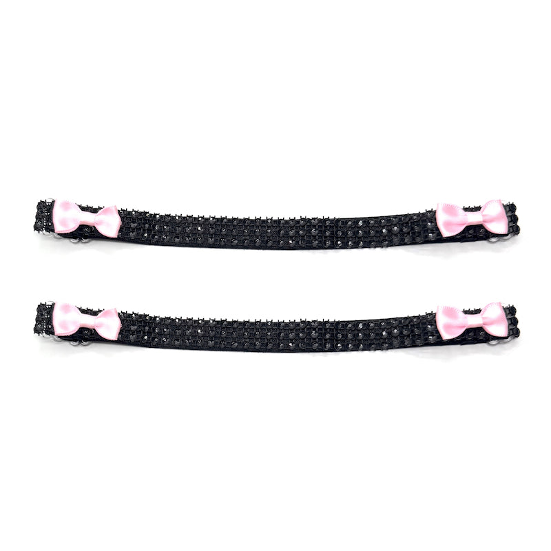 black sparkly rhinestone mesh leg garters