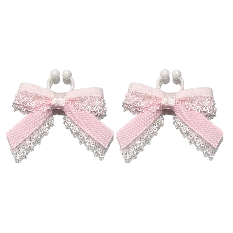 Belle White Back View Bow Nipple Clamps