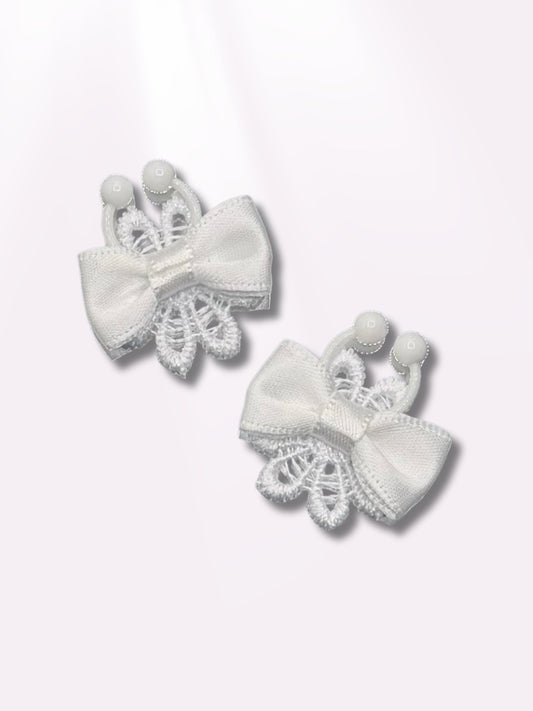White Flower Nipple Jewelry Non-Piercing Nipple Clamps-Back-View