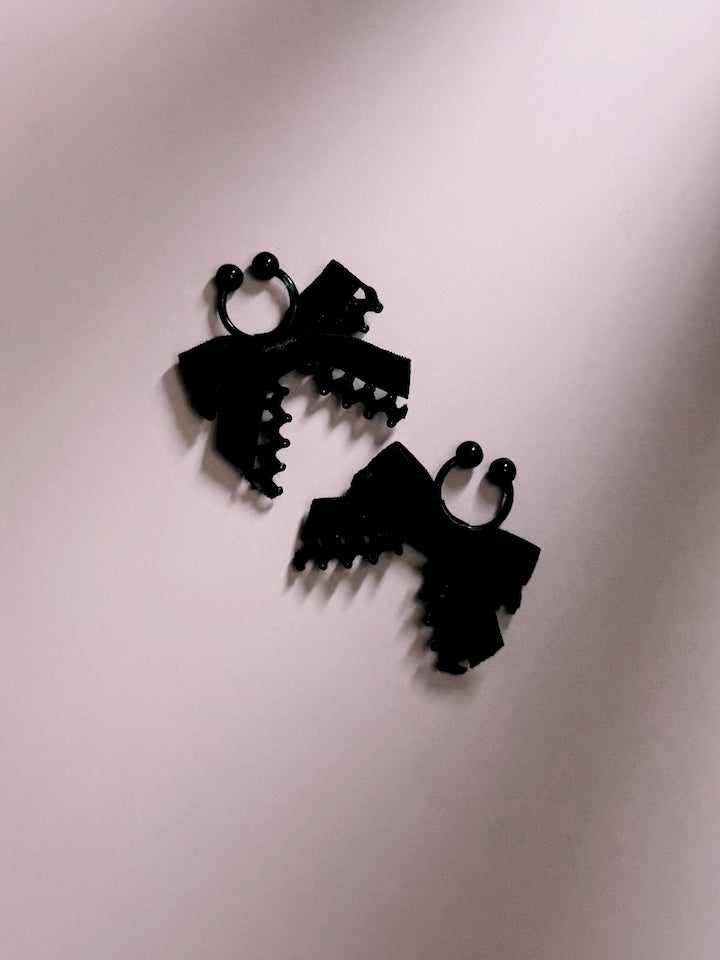 Foxy Black Bow Nipple Jewelry