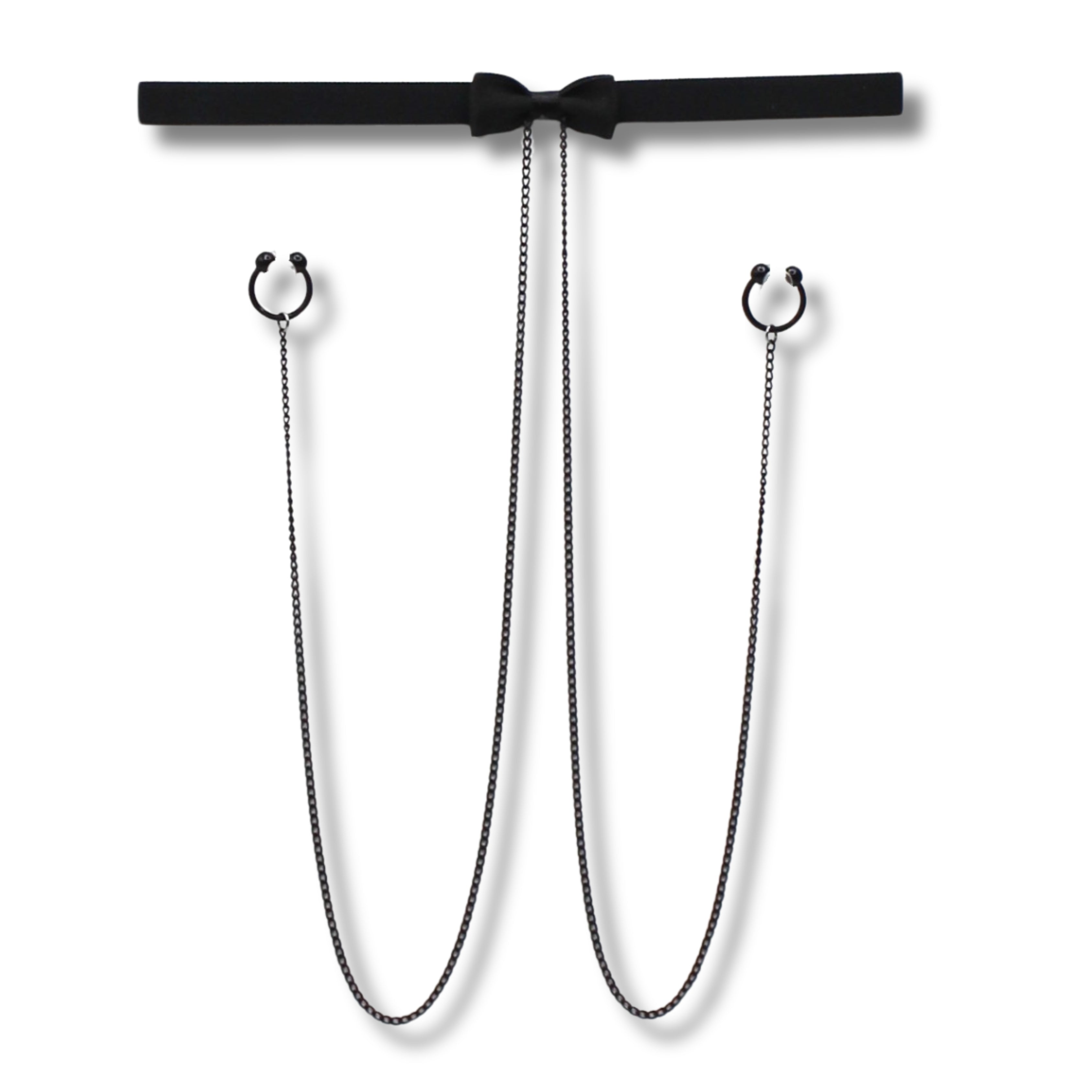 Black Bow Nipple Clamp Choker