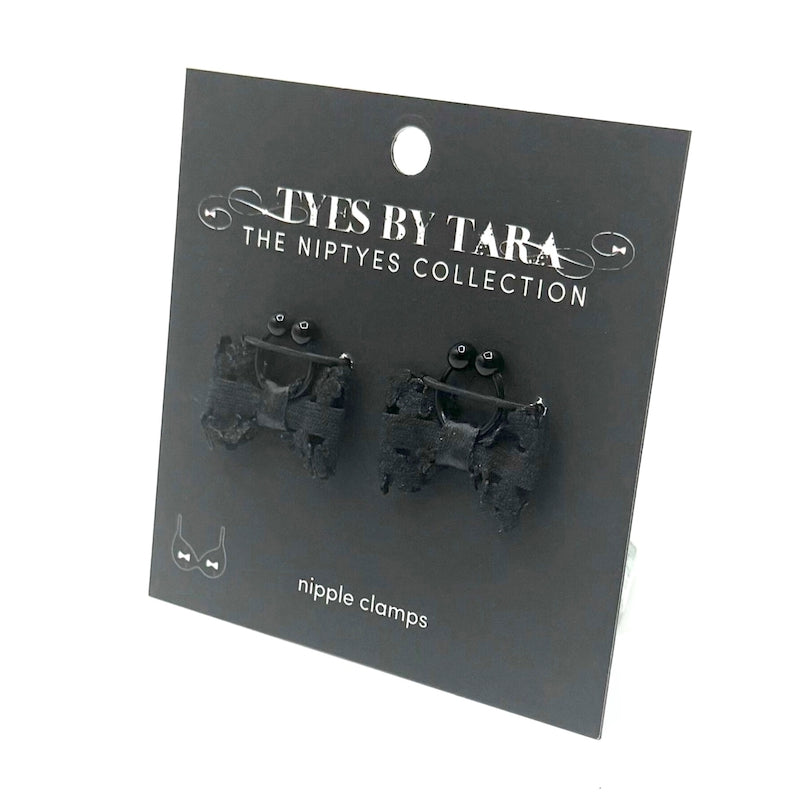 Black Bow Nipple Jewelry on Black Card