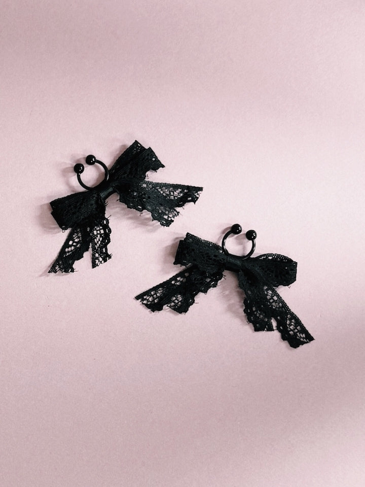 Tease Black Lace Non-Piercing Nipple Clamps