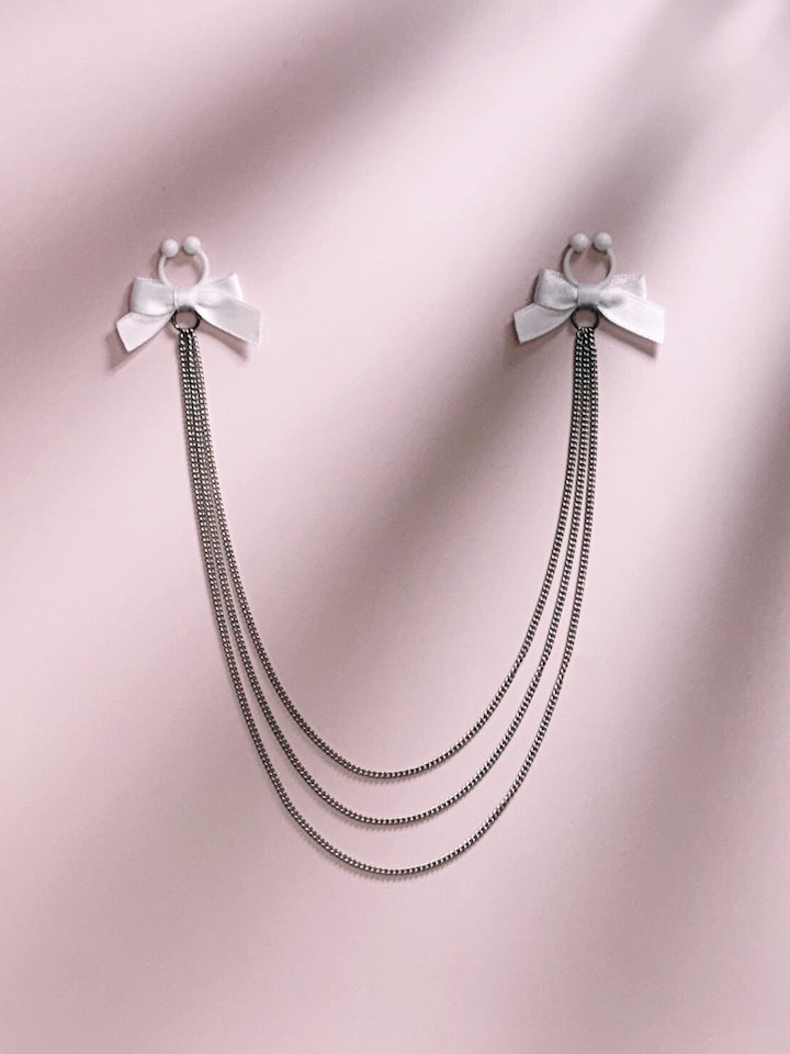 Vice White Silver Chain Nipple Clamps