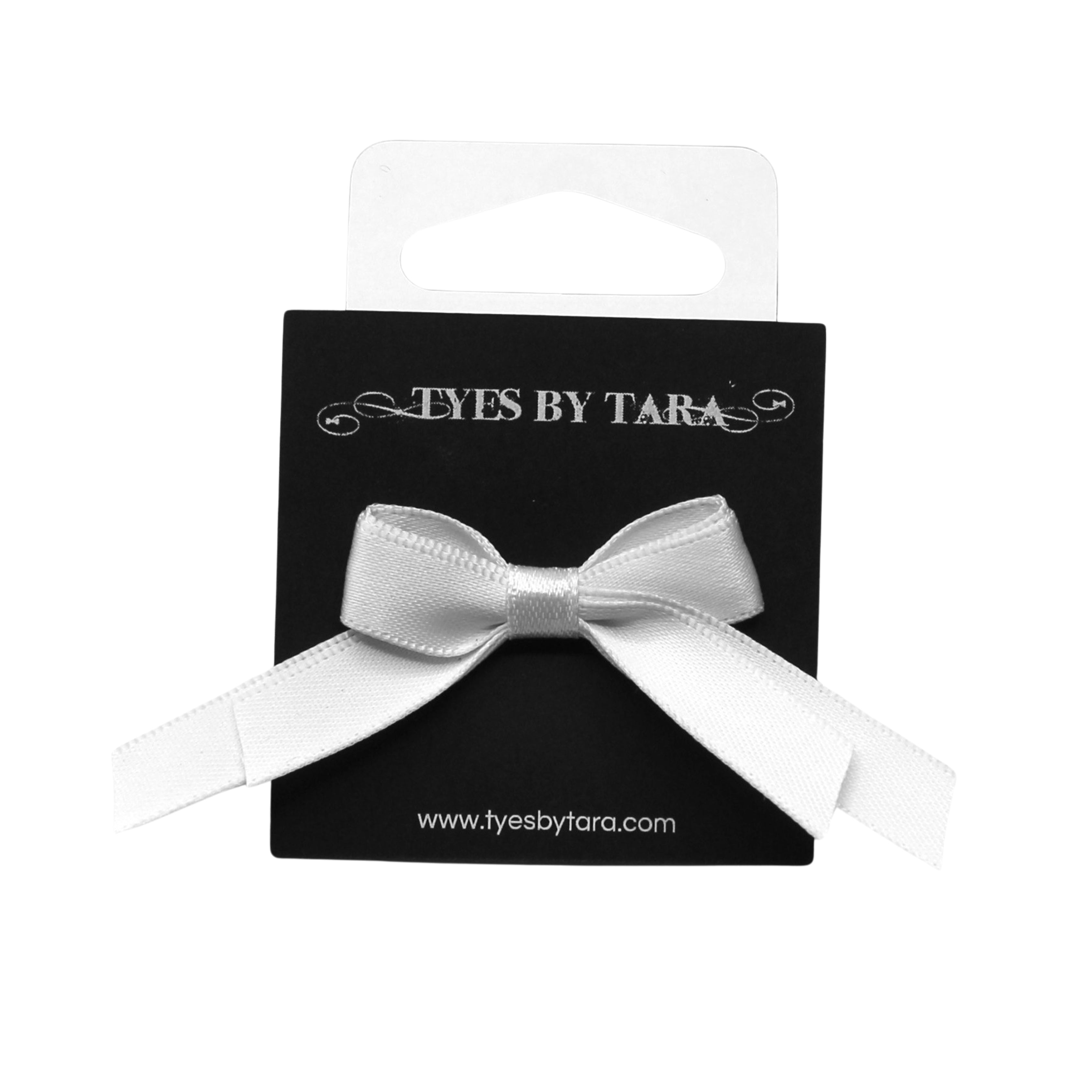 Doll White Bow Ring on Black Card
