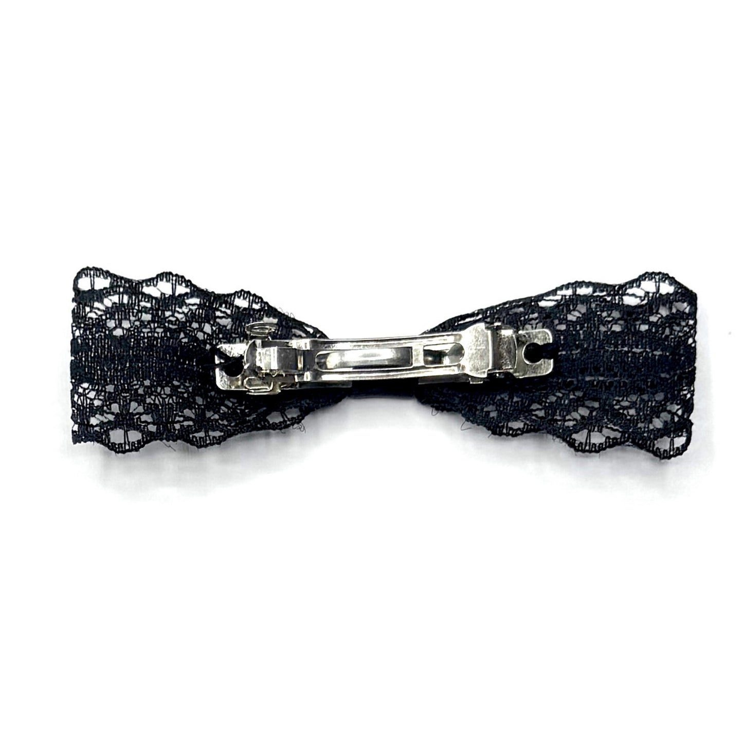 back view of black lace hair bow
