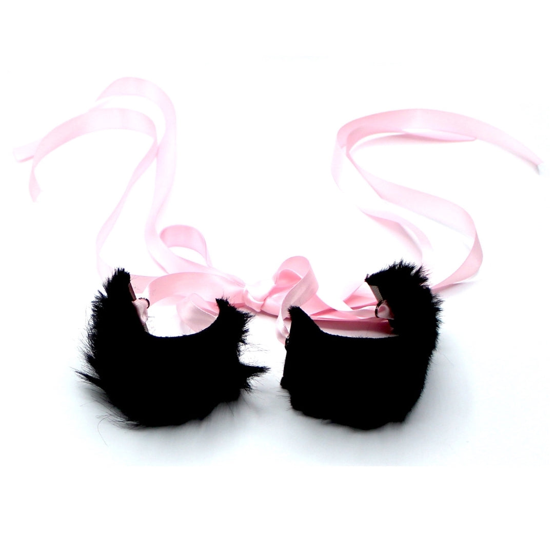 Black Faux Fur Handcuffs