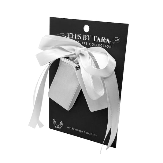 Marie Antoinette White Velvet Cuffs on Black Card