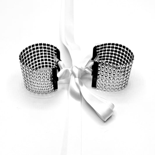 Vixen Sparkly White Handcuffs on white background