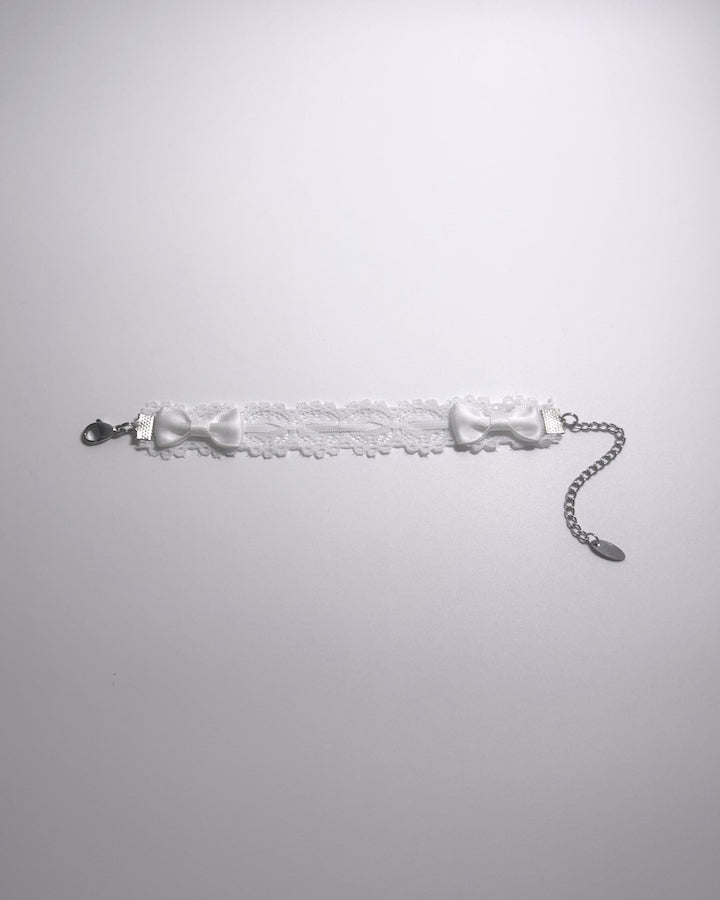 Chantilly White Lace Bracelet flatlay