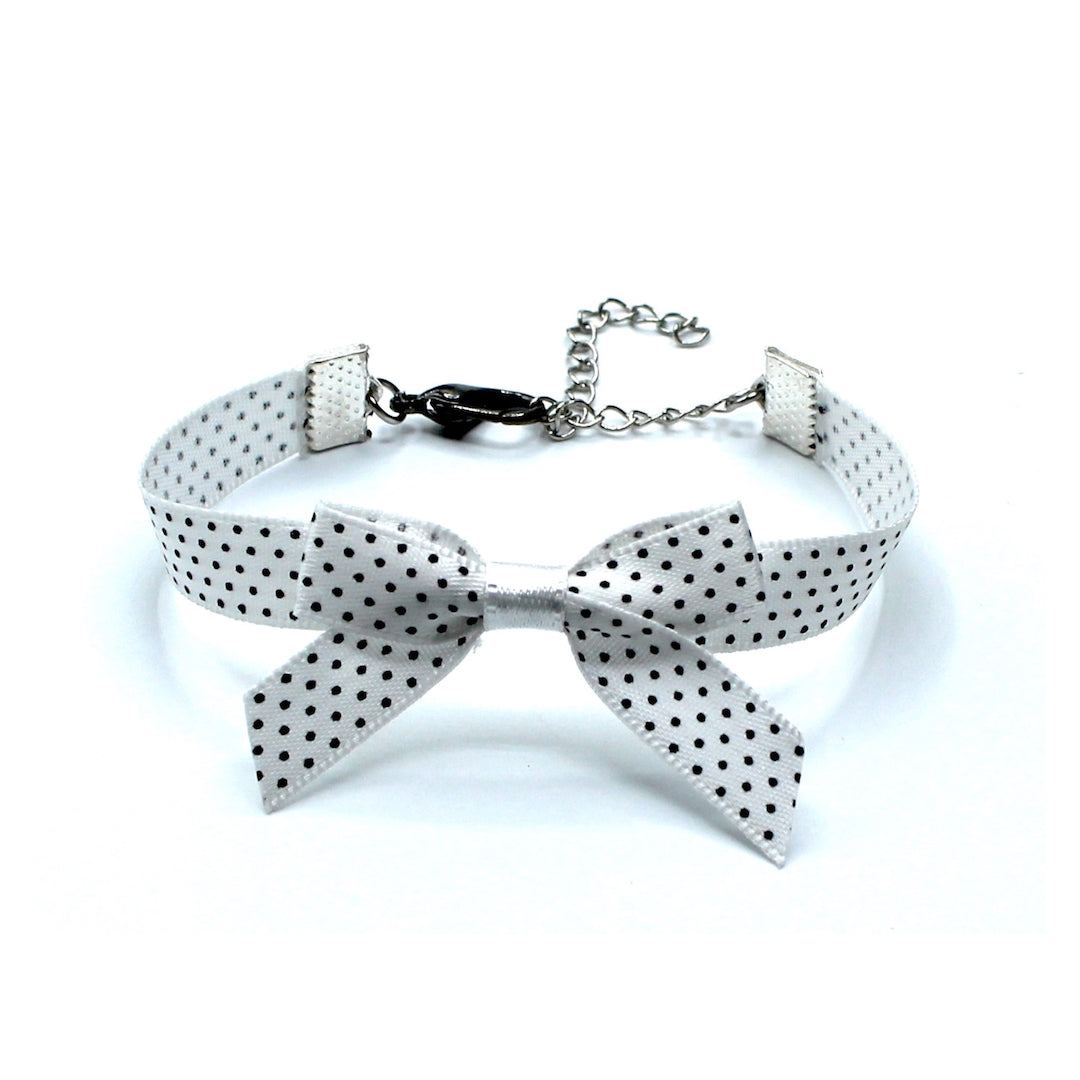 White Pinup Bow Bracelet. 