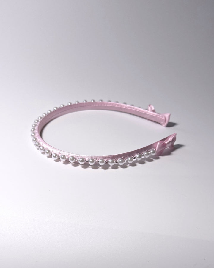 Centerfold Pearl Bow Headband Side View