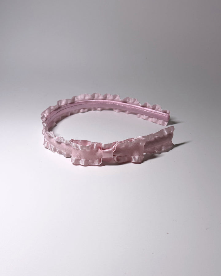 Bow View Pink Ruffled Bow headband