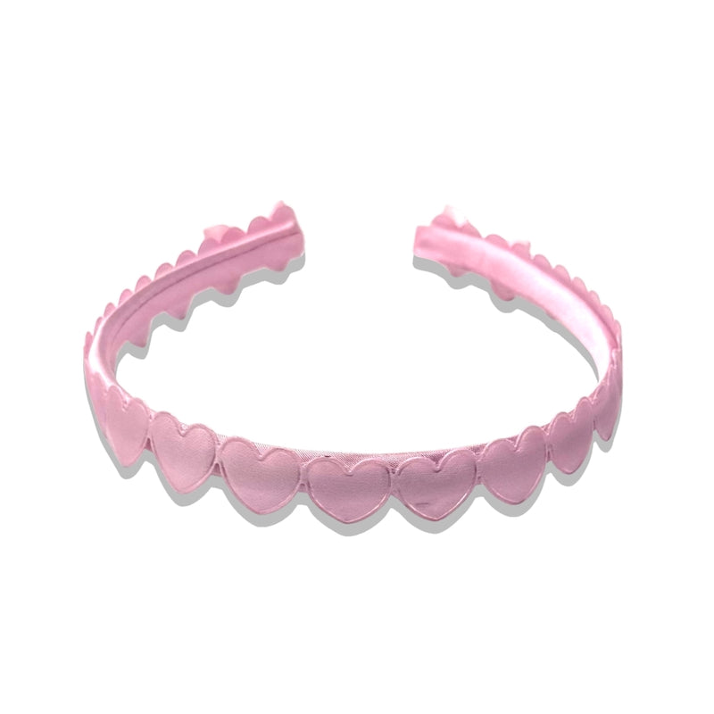 Pink Heart Headband on White Background