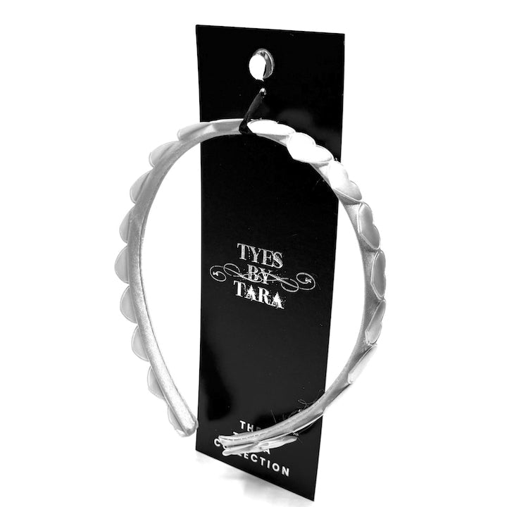 White Heart Headband Hairband with White Bows Packaging View