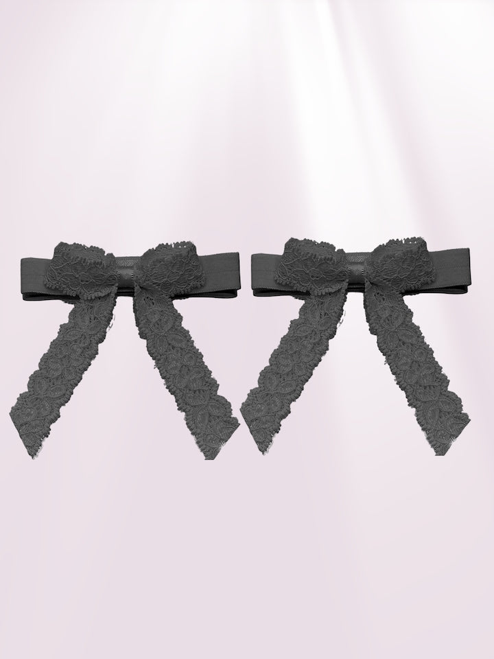 bougee black lace heel straps