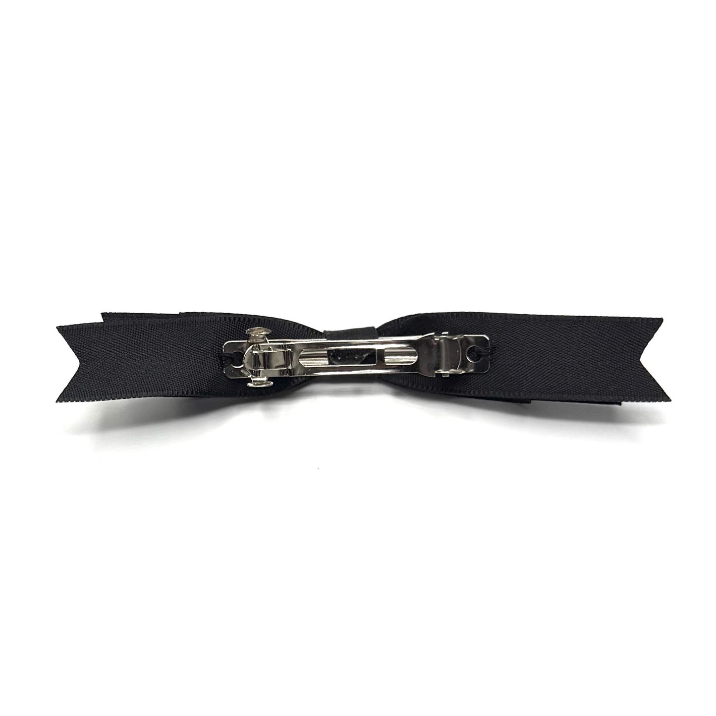 Back View of Enchantress Black Satin Hair Bow