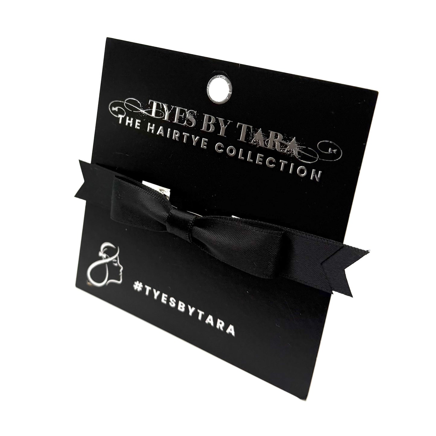 enchantress black hair bow with black card