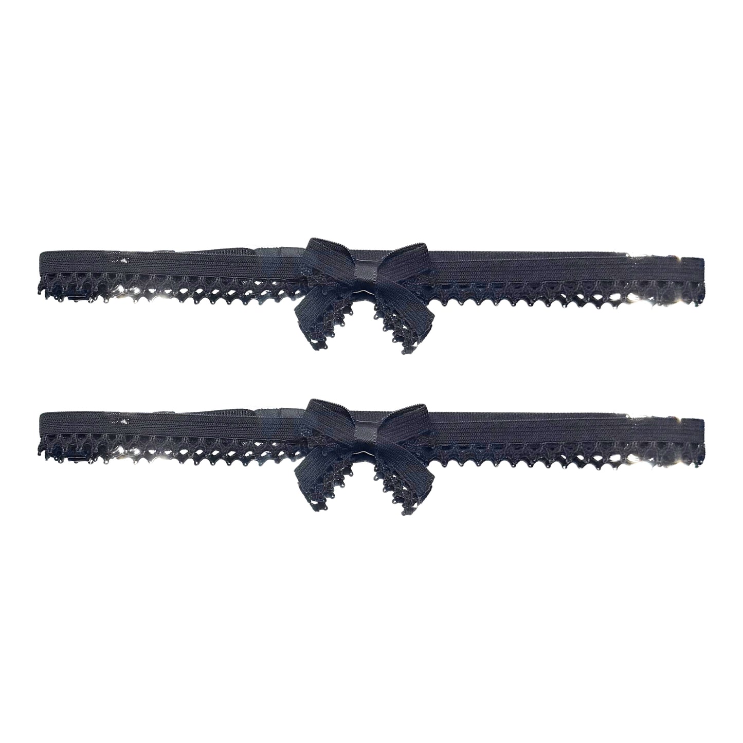 foxy black bow lingerie leg garters