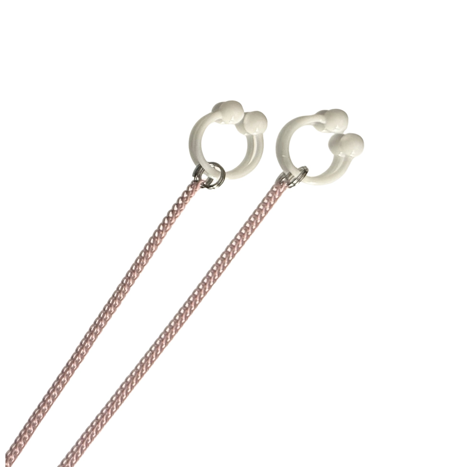 white heartbreaker bow choker nipple clamp necklace