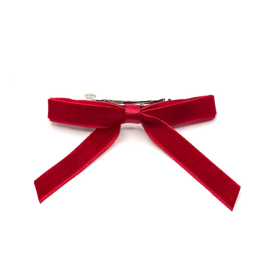 joy red bow hair barrette