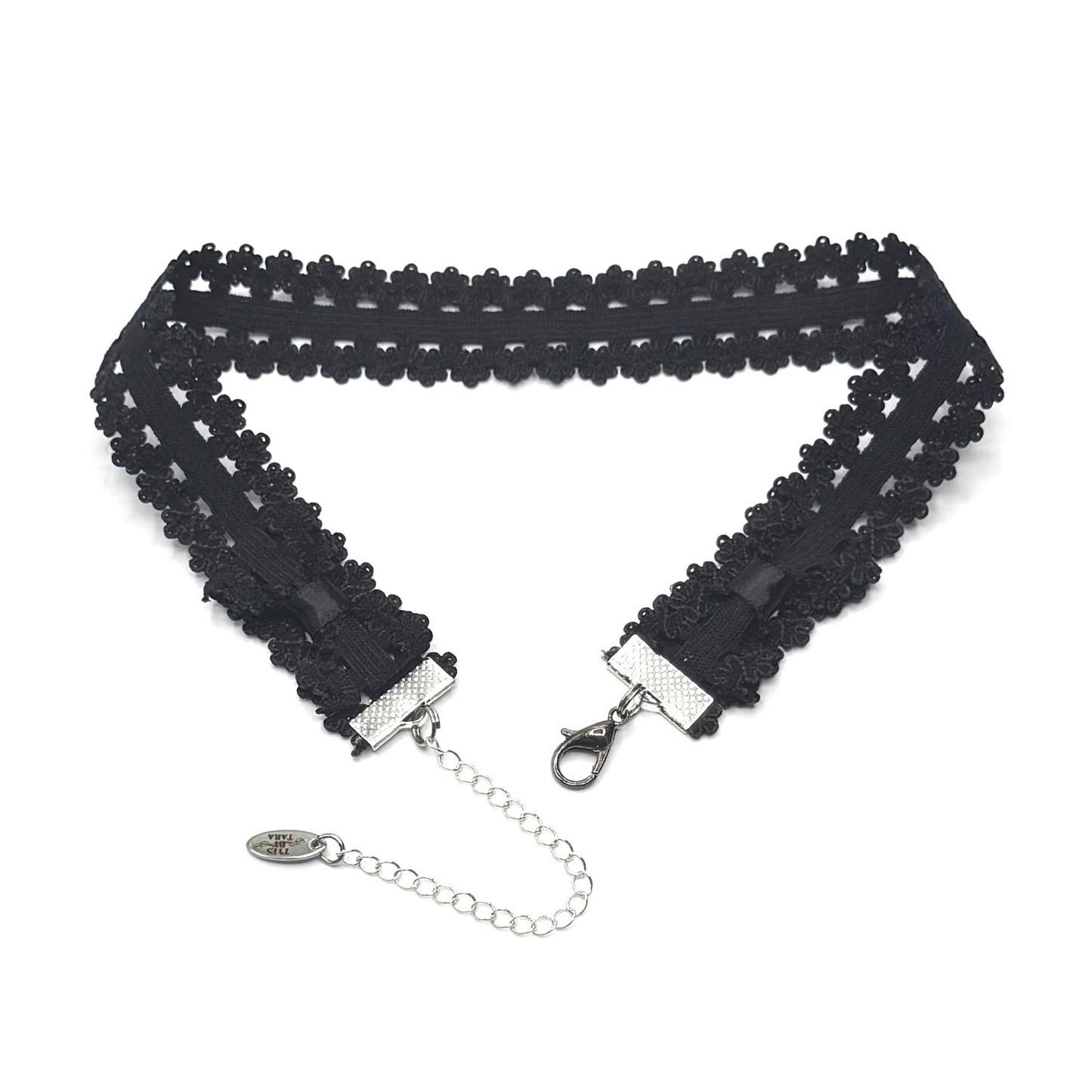 Back View of Lady Elastic Lingerie Choker on White Background