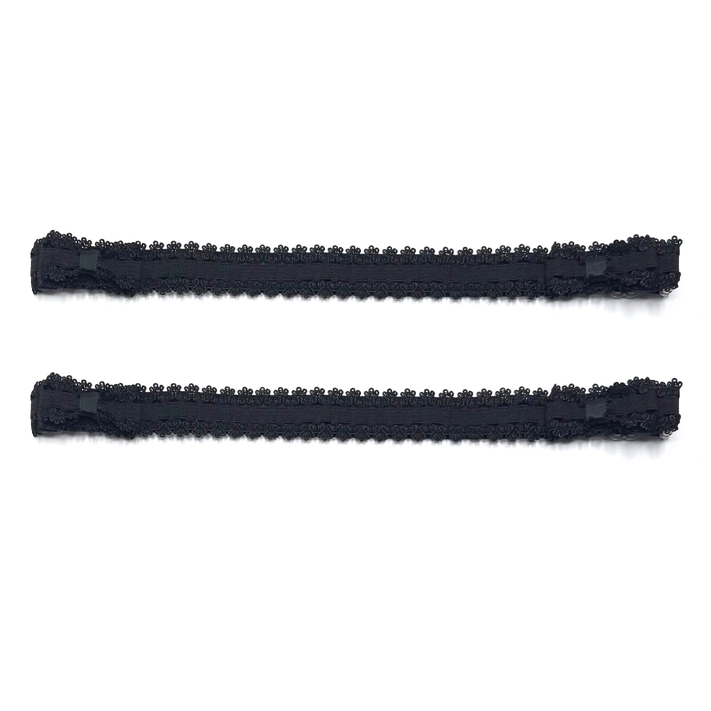 lady black bow elastic leg garters
