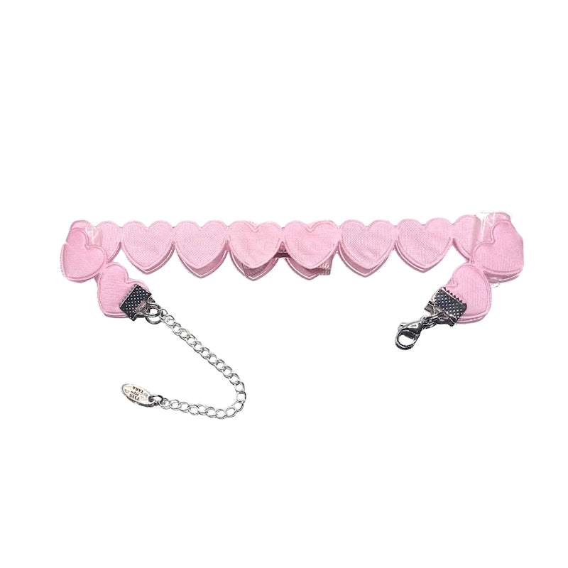 Back View Pink Heart Anklet